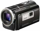 Sony HDR-PJ10 v přední perspektivě (Kliknutí zvětší)