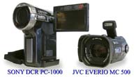 Nejmenší 3CCD světa: Sony a JVC (Klikni pro zvětšení)