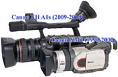 Canon XH A1s vedle někdejší XM1 (Kliknutí zvětší)