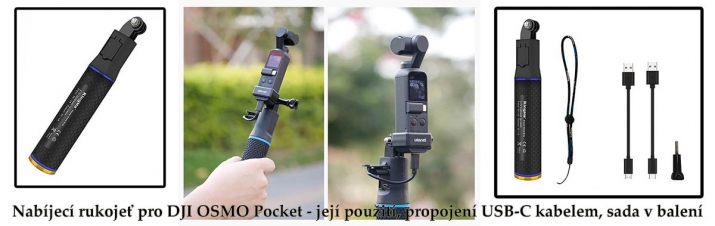 Nabíjecí rukojeť pro DJI OSMO Pocket má 5.200mAh 