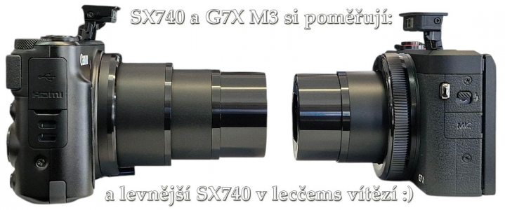 Canon PS-SX740 versus G7X MIII: OBJEKTIVY názorně