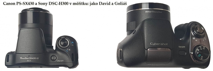 Skoro jako pověstný David a Goliáš: SX430 a H300...