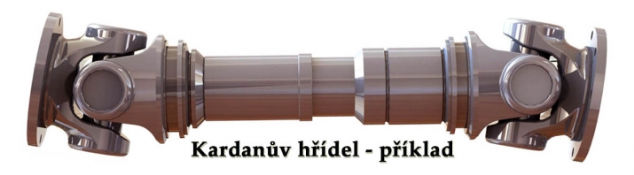 Typický příklad principu: Kardanův systém na 2 hřídele