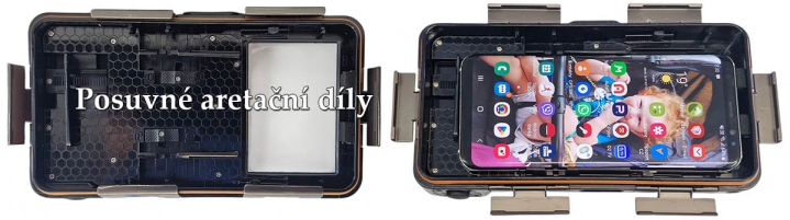 Aretační součásti podvodního pouzdra IPX8 v detailech Aretační součásti podvodního pouzdra IPX8 v detailech