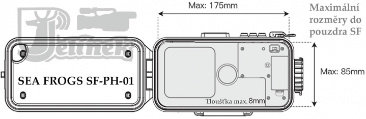 Maximální rozměry vloženého telefonu - NÁZORNĚ... Maximální rozměry vloženého telefonu - NÁZORNĚ...