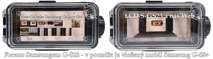 Pouzdro SEA FROGS a vložený mobil Samsung G-S8+ Pouzdro SEA FROGS a vložený mobil Samsung G-S8+