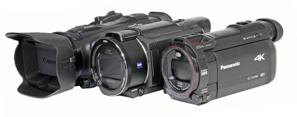 Trio současných maloobchodních videokamer F-HD/4K Trio současných maloobchodních videokamer F-HD/4K