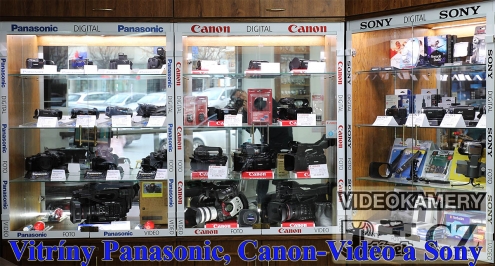 Vitríny v prodejně VIDEOKAMERY CZ v Brně